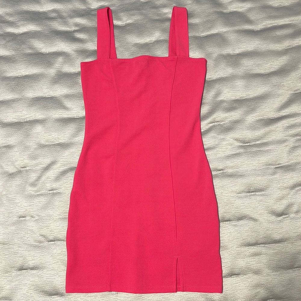 Hot pink mini dress
